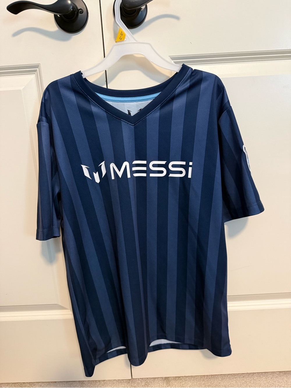 Messi Kids' Navy Striped Soccer Jersey
